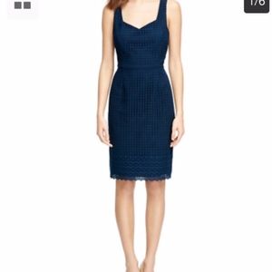 navy eyelet lace dress